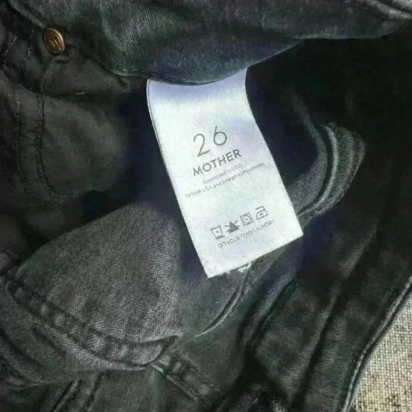 MOTHER Denim The Looker Ankle Fray Black - Picture 5 of 6